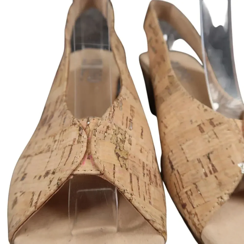 Munro Shoes Womens 5.5 Sandals Slingback Heel Open Toe Comfort Fashion Rochelle